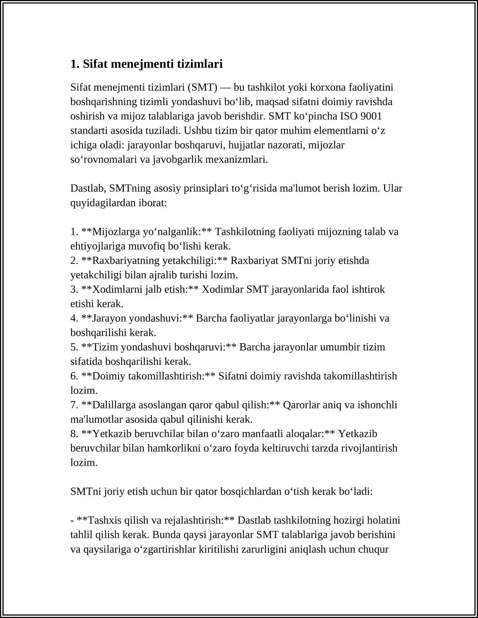 Korxonalarda sifatni ta’minlash 3