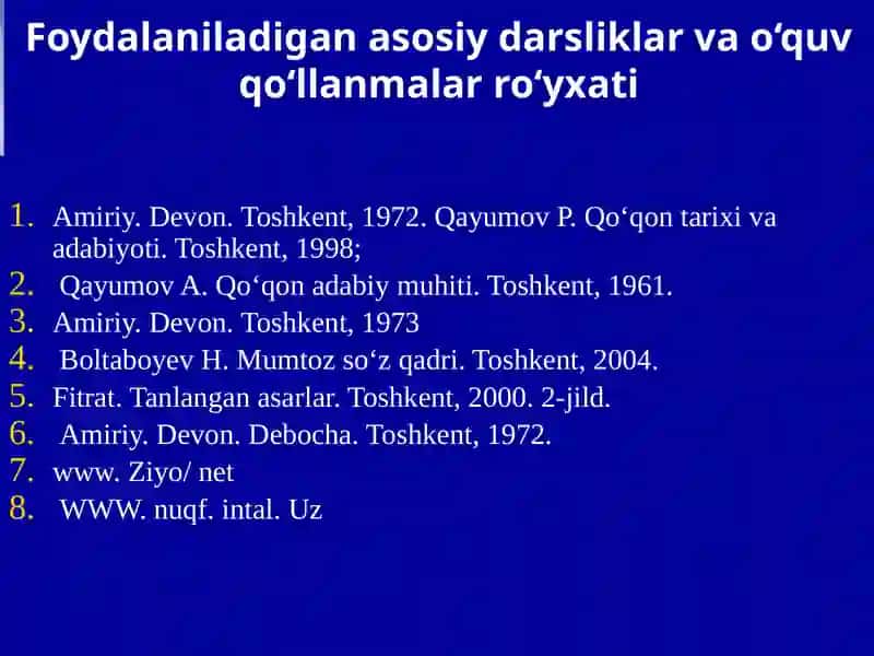QO‘QON ADABIY MUHITI. AMIRIY HAYOTI VA IJODI 3