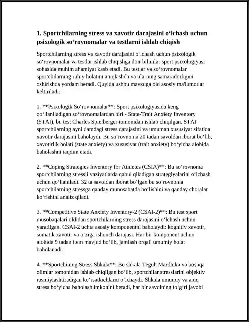 SPORTCHILARNING STRESS VA HAVOTIR DARAJASINI ANIQLASH 3