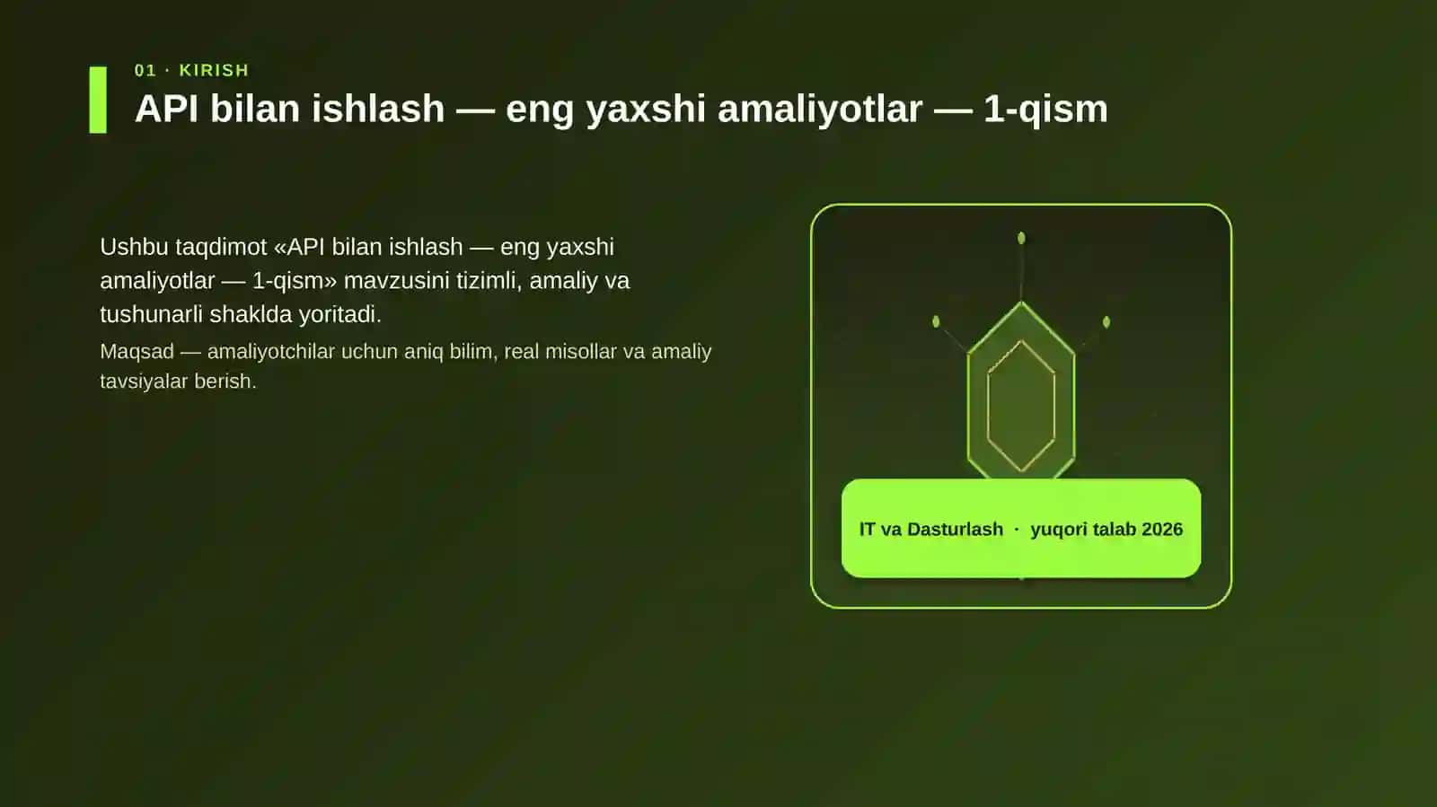 API bilan ishlash — eng yaxshi amaliyotlar — 1-qism 3