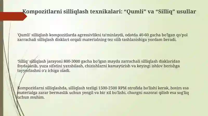 Kompozitlarni Silliqlash Texnikalari 3