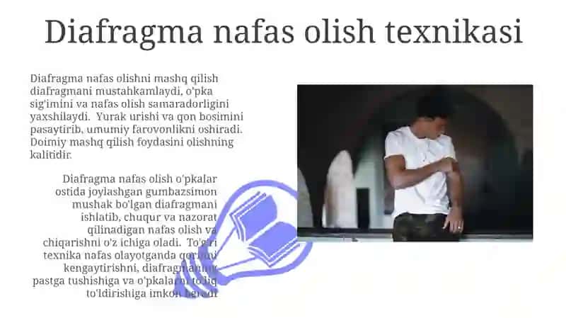Diafragma nafas olish texnikasi 3