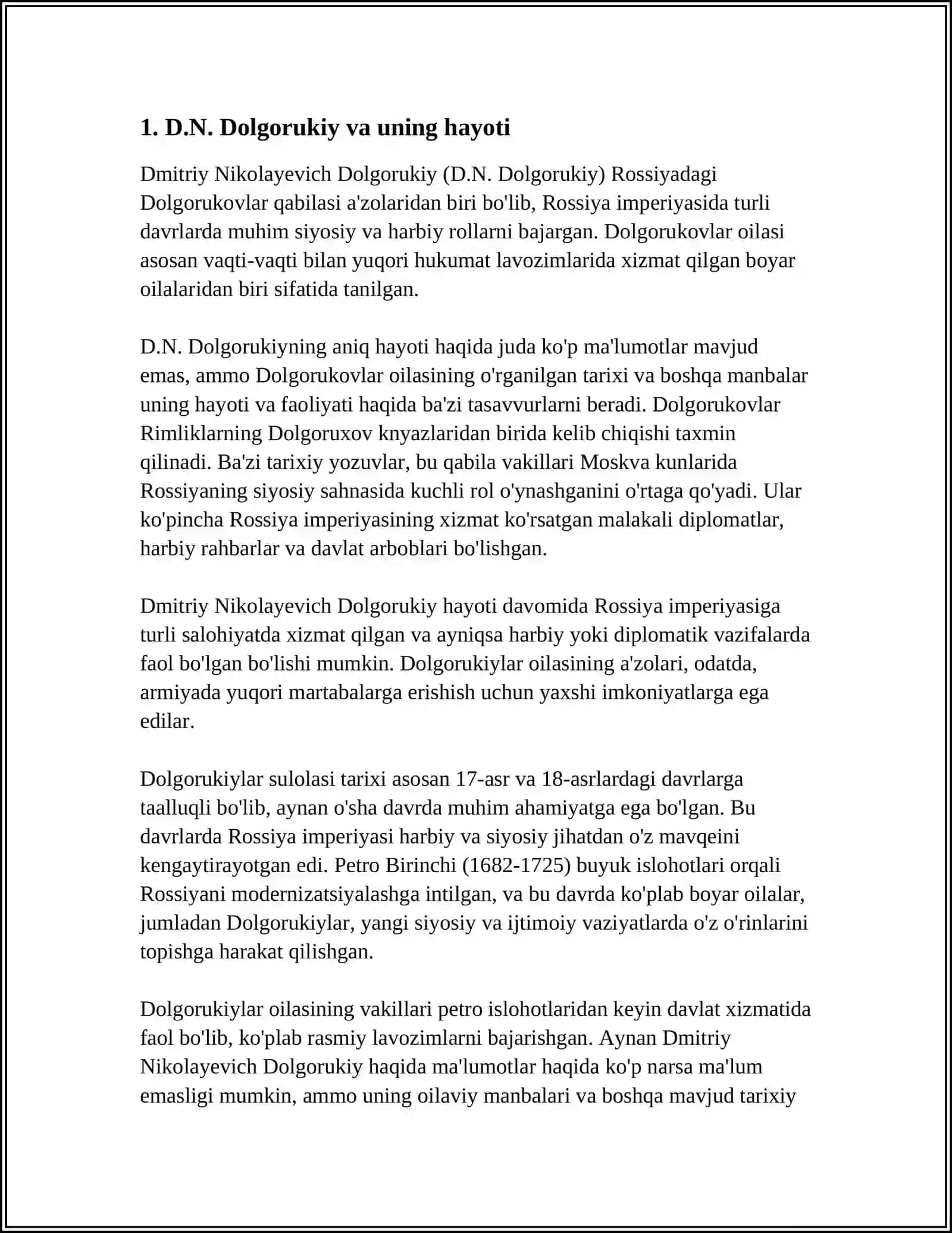D.N.DOLGORUKIY VA UNING “QO’KONDA BESH HAFTA” ASARI HAQIDA 3