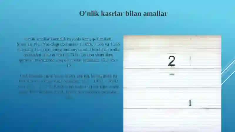 O'nlik kasrlar bilan amallar 3