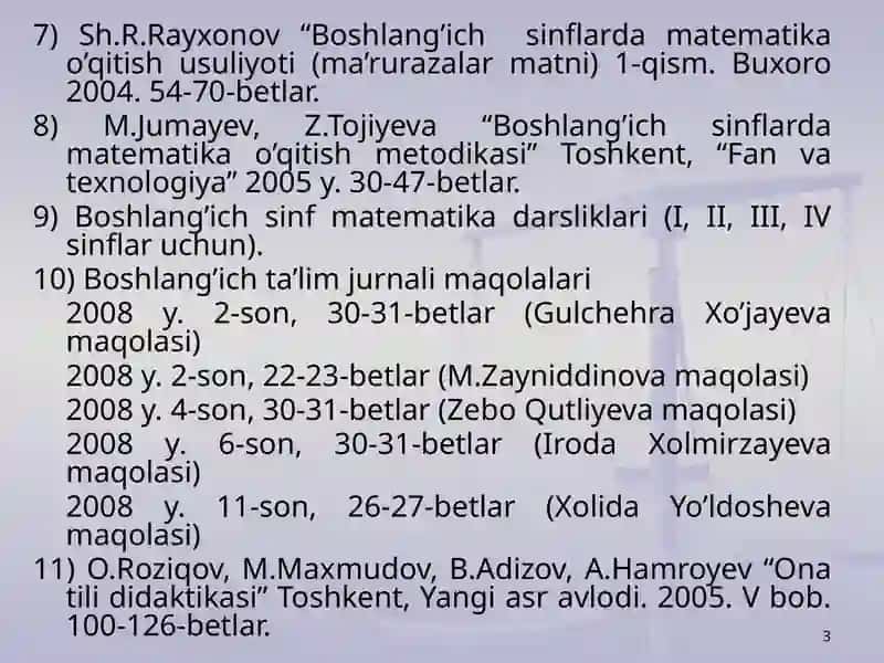 O’qitish metodlari va ularning tadbig’i 3