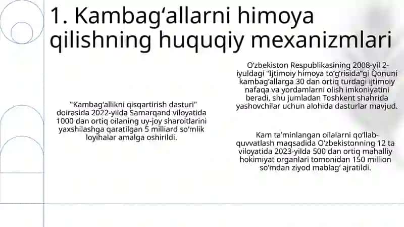 Kambagʻallikni qisqartirish dasturi 3