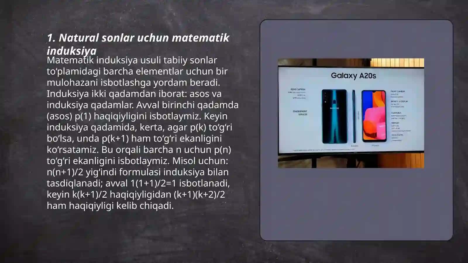 Natural sonlar uchun matematik induksiya 3