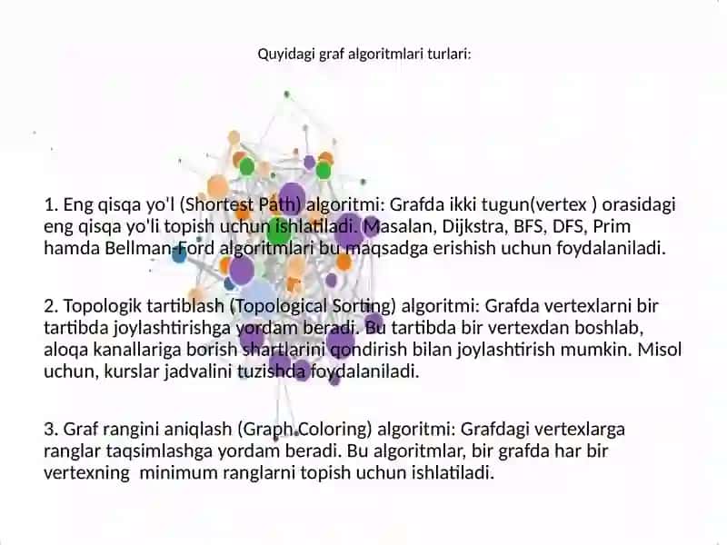 Graflar. Eng qisqa yoʻl algoritmi, Dijkstra algoritmi 3