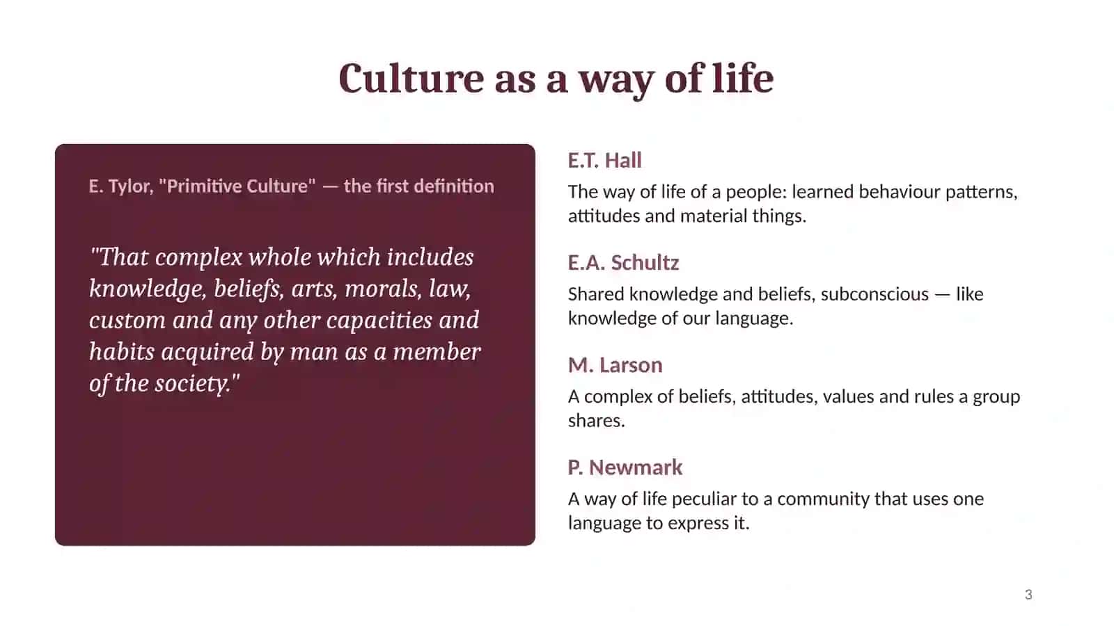 Defining Concepts of Culture 3