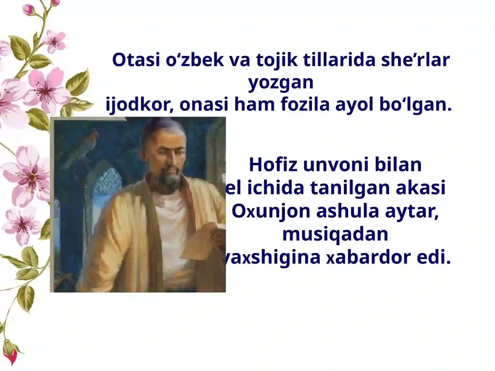 7-sinf Adabiyot fanidan Jahon Otin Uvaysiy dars taqdimoti 3