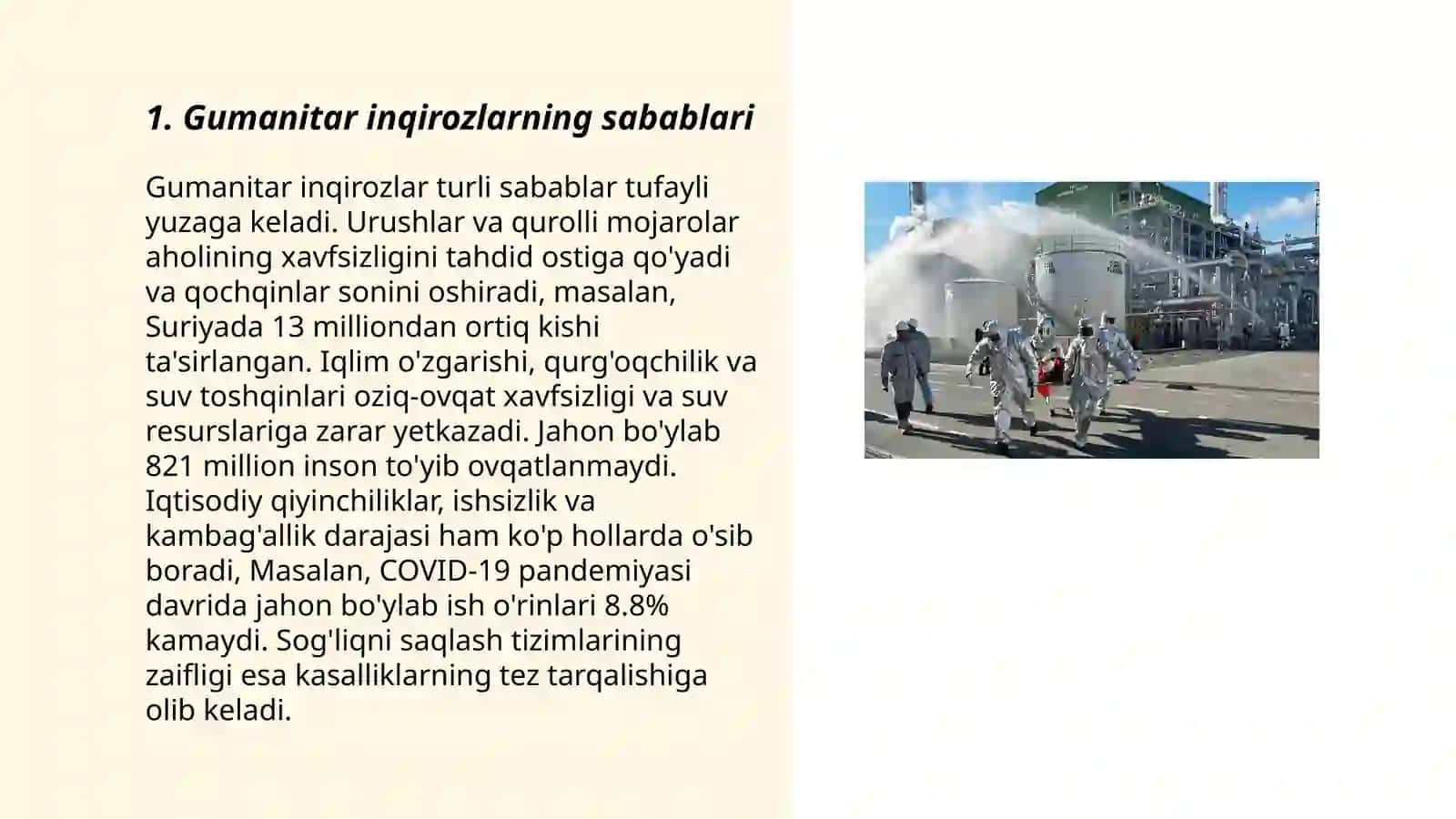 Gumanitar inqirozlar va favqulodda vaziyatlarning o'ziga xos xususiyatlari 3