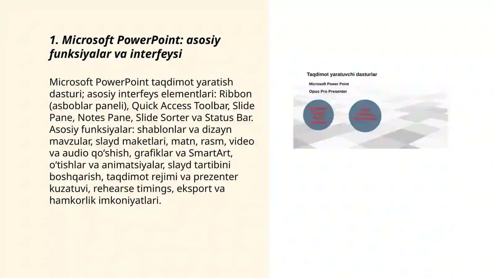 TAQDIMOT dasturlari pover point tozskuy va boshqalar dasturlari 3