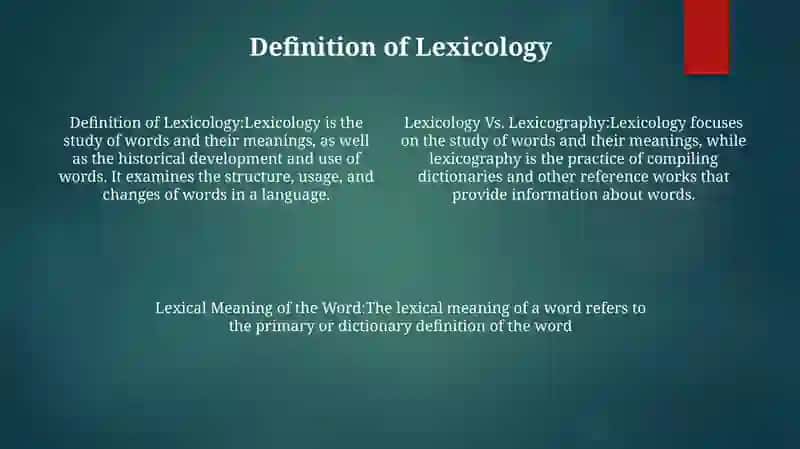 Lexicology. Lexical Meaning Of The Word 3