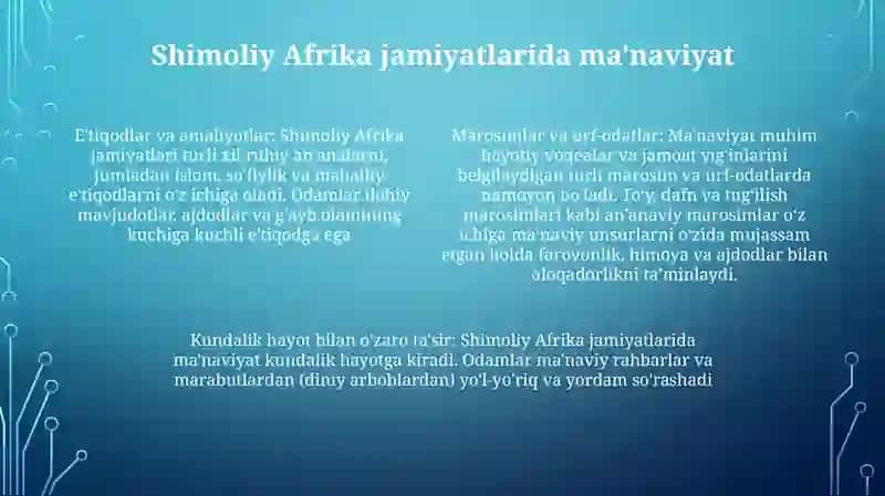 Shimoliy Afrika Xalqlarining Moddiy Va MaʼNaviy Madaniyati 3