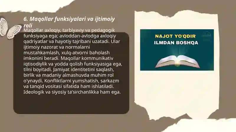 Maqollar va ularning oʻrganilishi 3