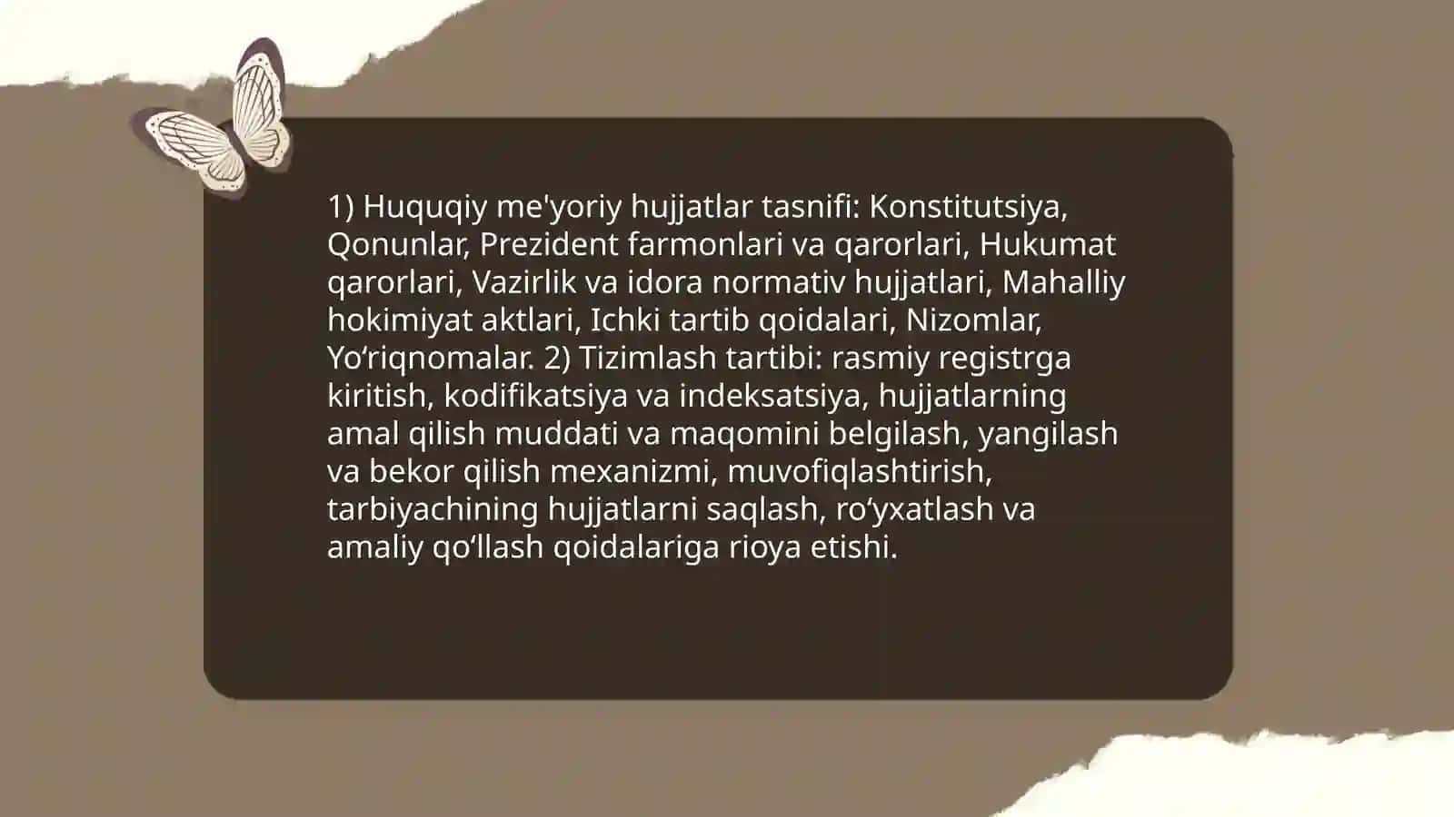 MTT tarbiyachisining faoliyatiga oid huquqiy me'yoriy hujjatlarning yuritilishiga qo'yiladigan asosiy talablar 3