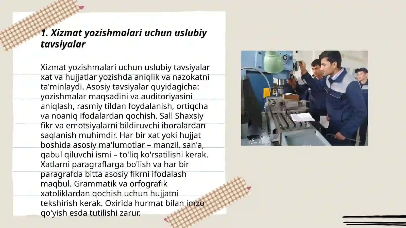 Xizmat yozishmalari 3