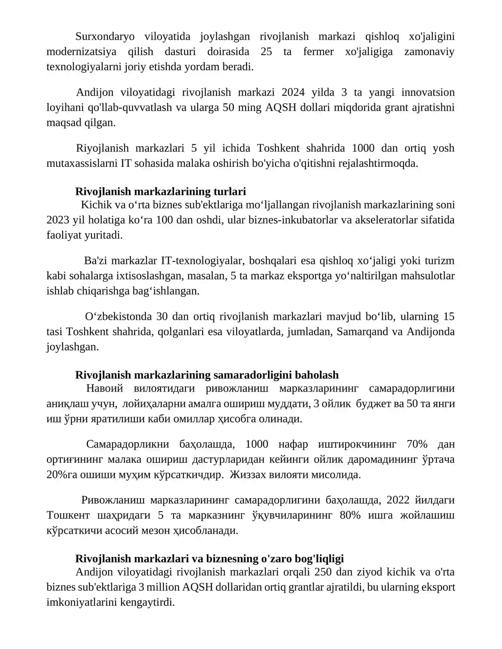 Rivojlantirish markazlari 3