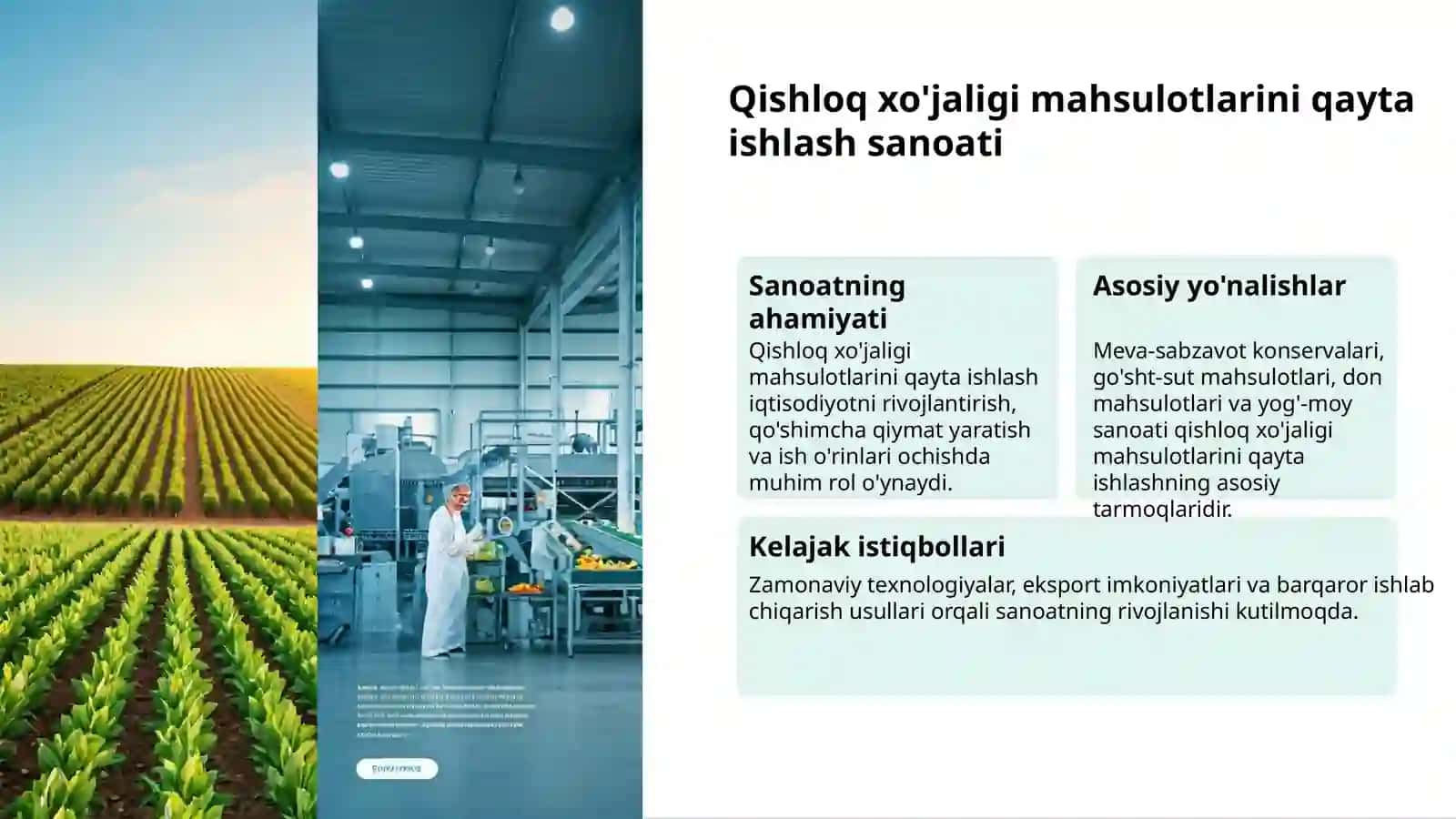 Qishloq va sanoat: Yangi o'zgarishlar 3