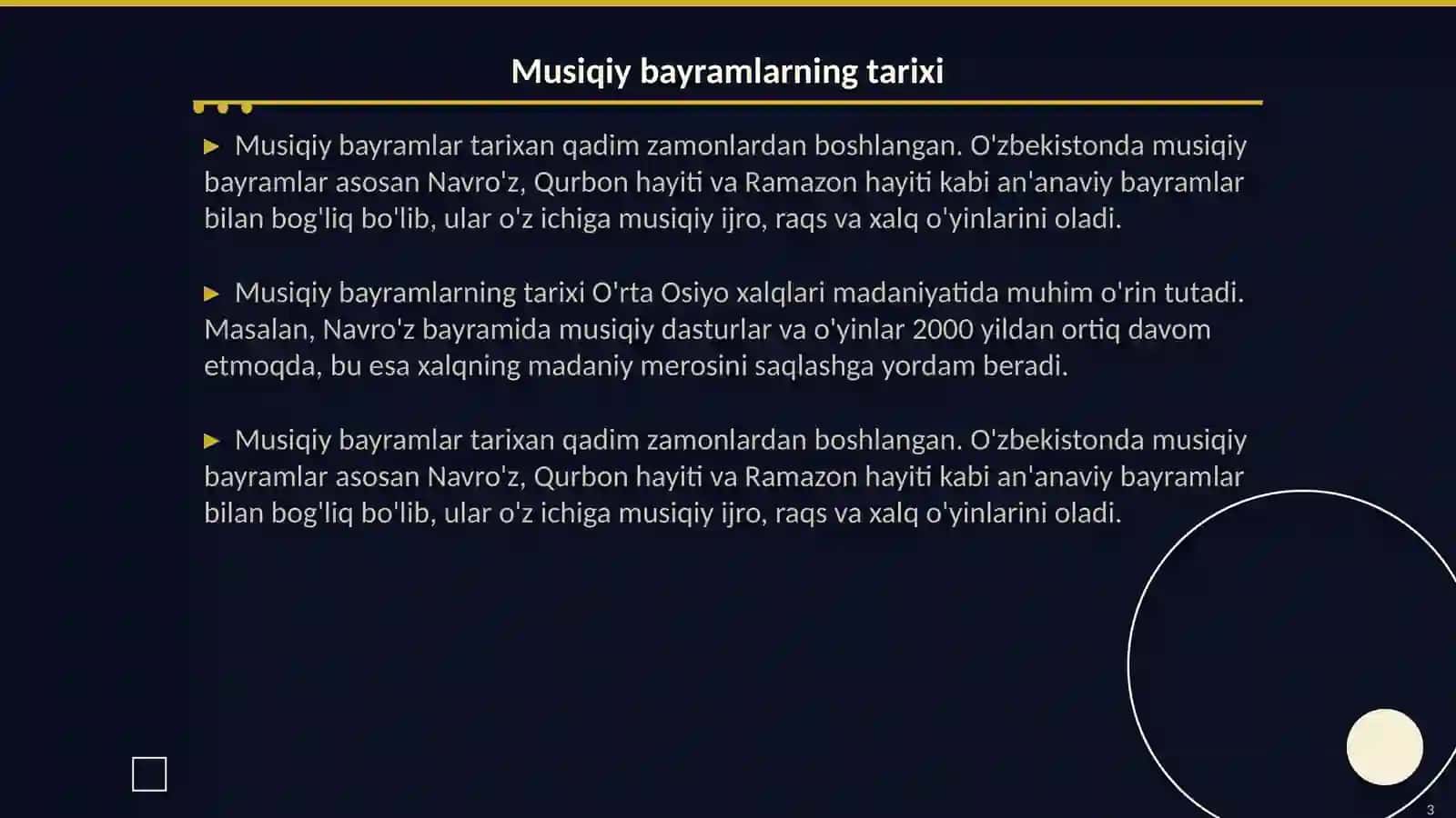 Musiqiy bayram estaliklar va ko'ngil ochar oyinlar 3