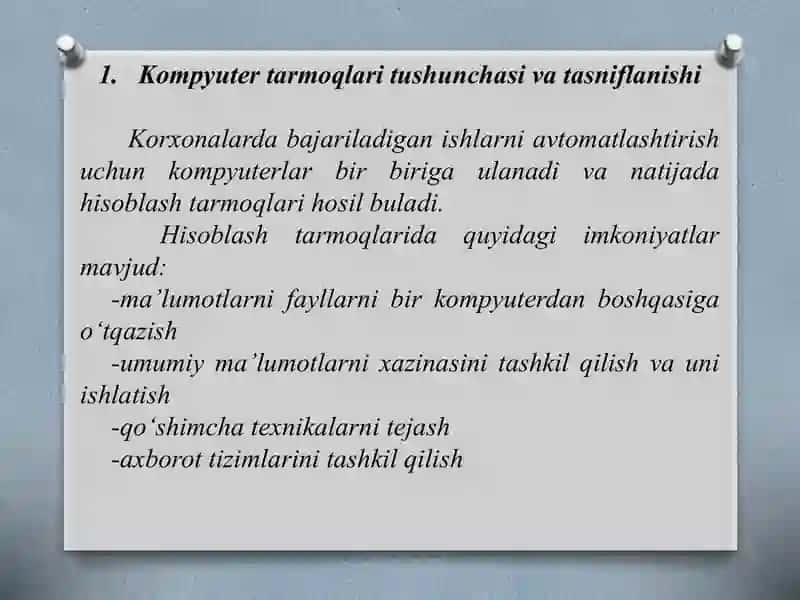 TARMOQLI TEXNALOGIYALAR VA INTERNET XIZMATLARI 3
