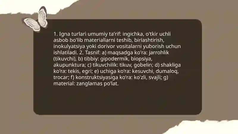 Igna turlari haqida umumiy maʼlumotlar 3