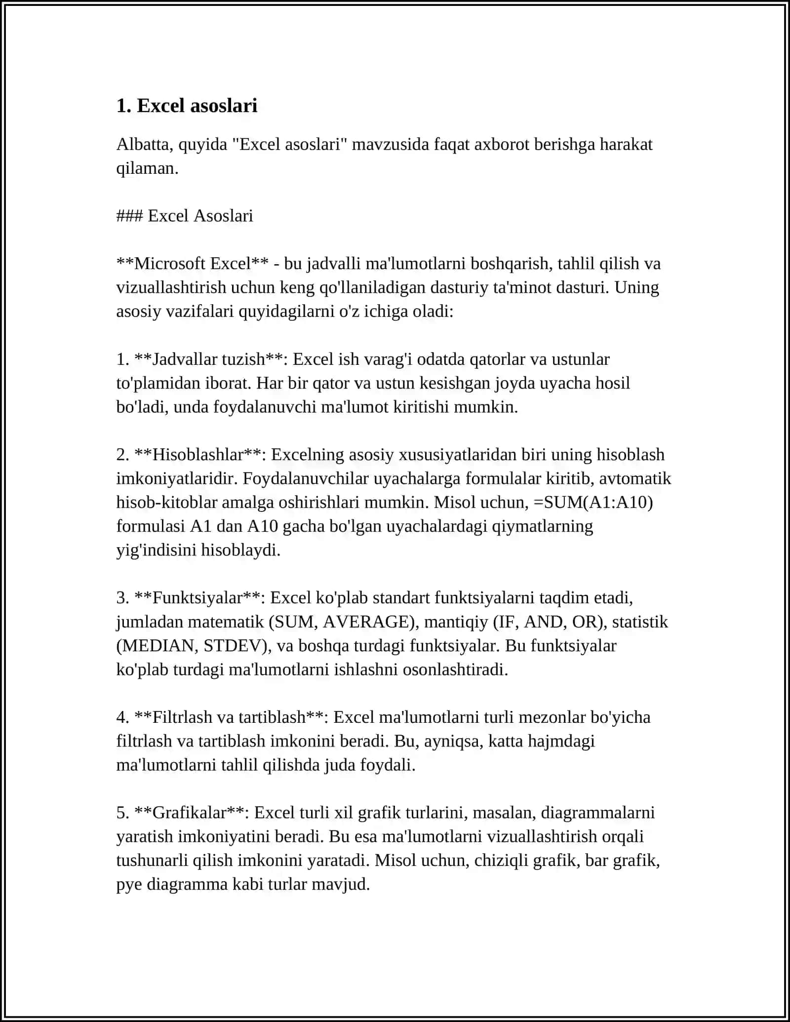 EXCEL HAQIDA 3