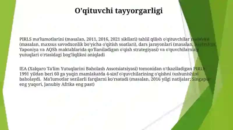 PIRLS xalqaro baholash dasturi 3