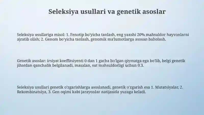 Hayvonlar seleksiyasi 3
