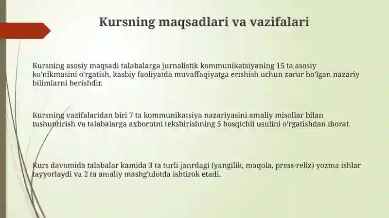 Jurnalistning kasbiy muloqotlari 3
