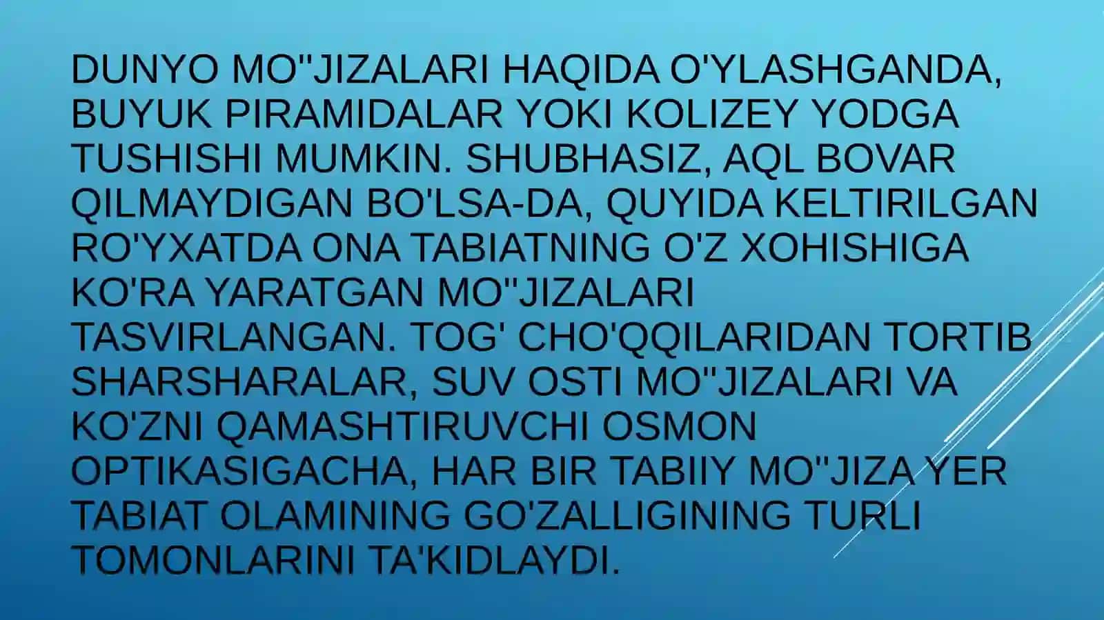 Tabiatning asarlar Natural wonders 3