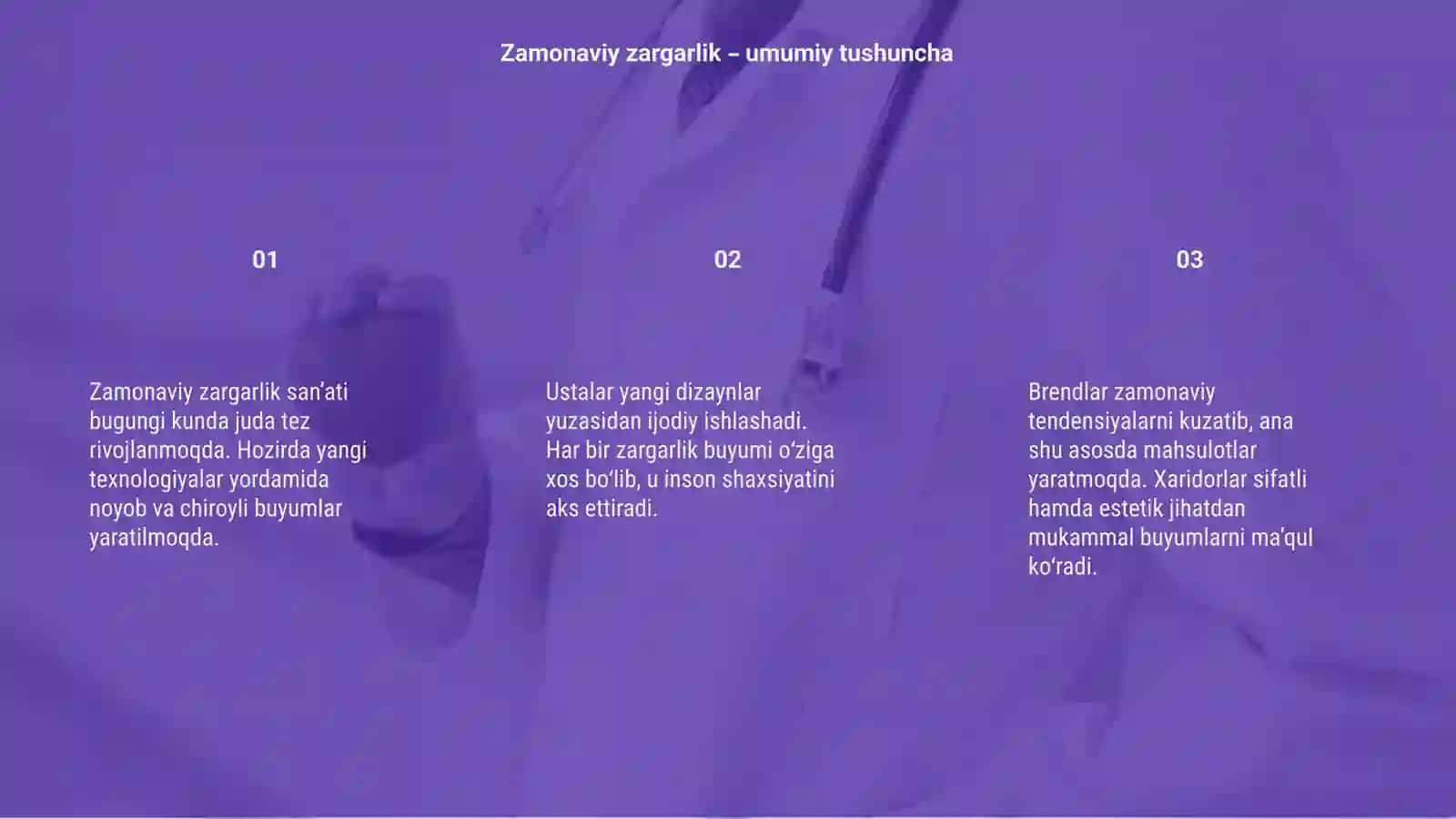 Zamonaviy zargarlik buyunlarni tayyorlash 3