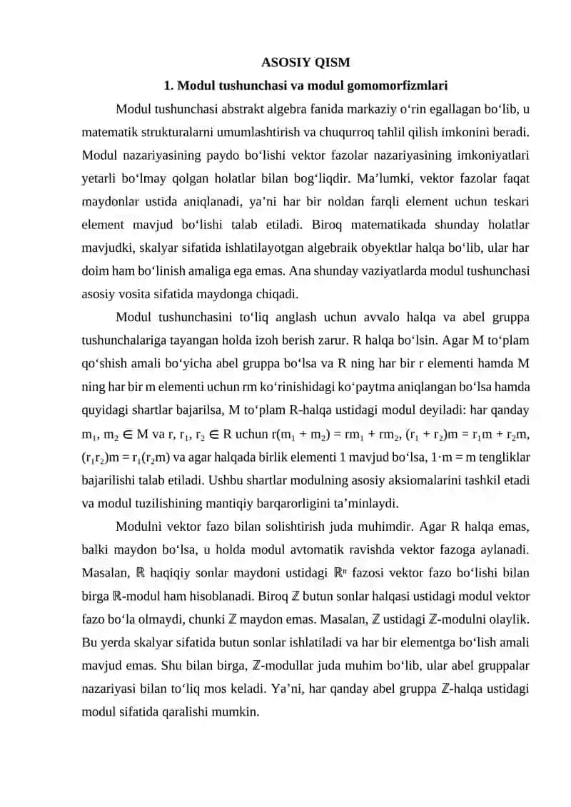Modul gomomorfizmlari va izomorfizmlari 3