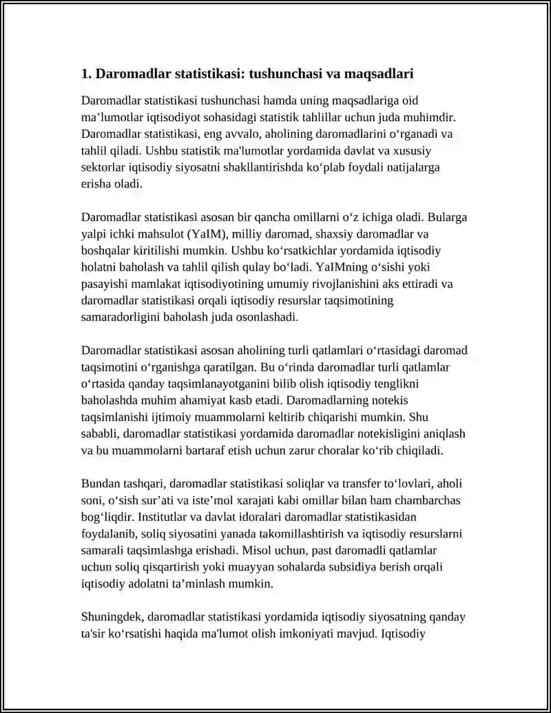 DAROMADLAR STATISTIKASI 3