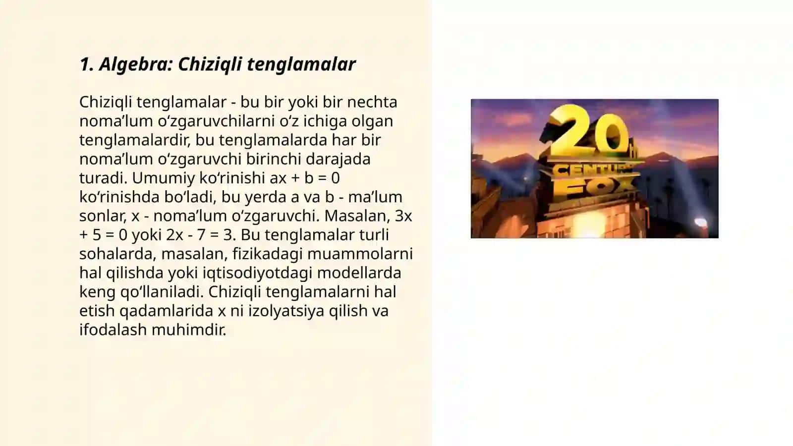 Chiziqli tenglamalar 3