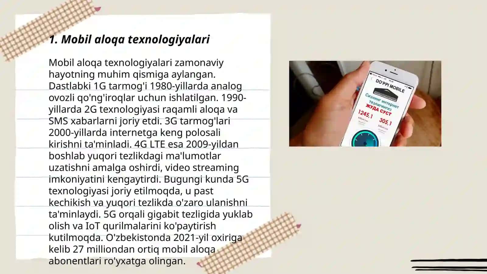 Mobil aloqa texnologiyalari 3
