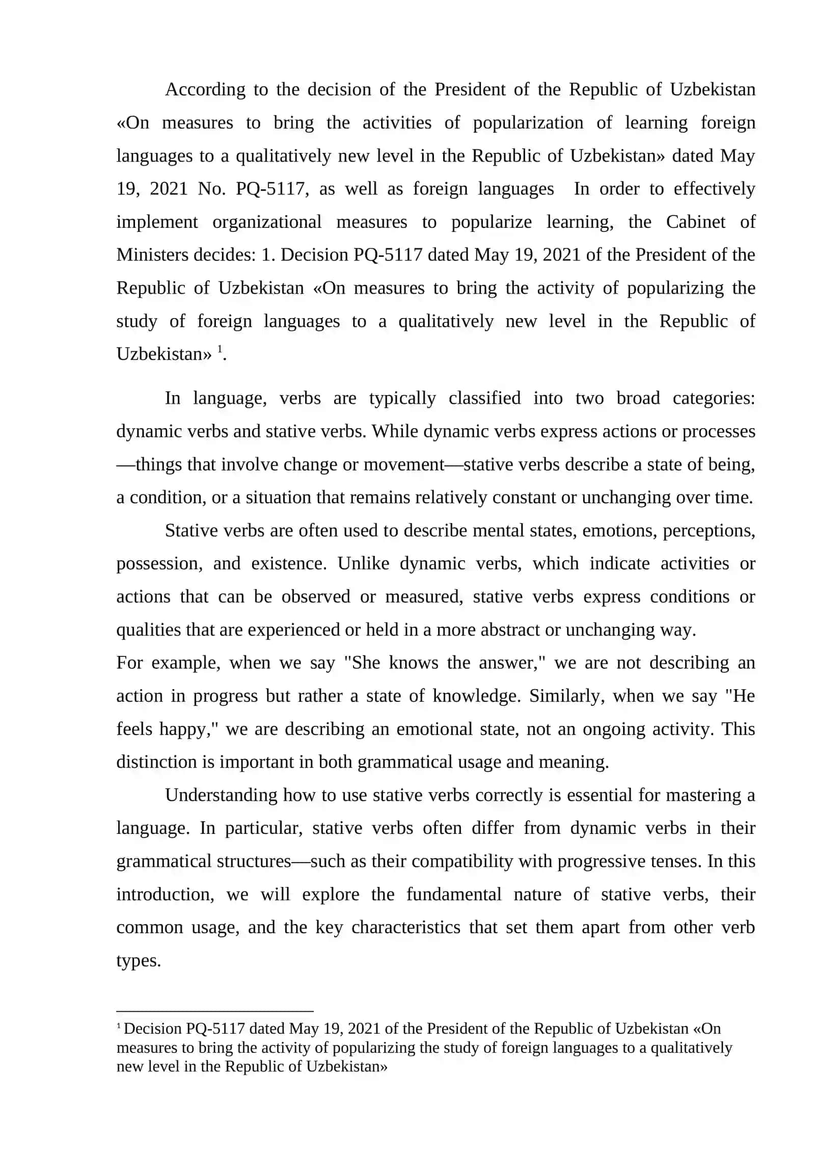 STATIVES OR THE WORDS OF CATEGORY OF STATE 3