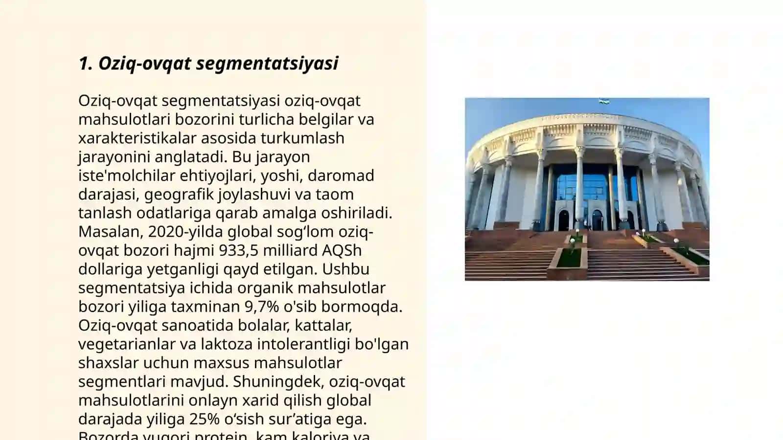 Oziq-ovqat segmentatsiyasi 3