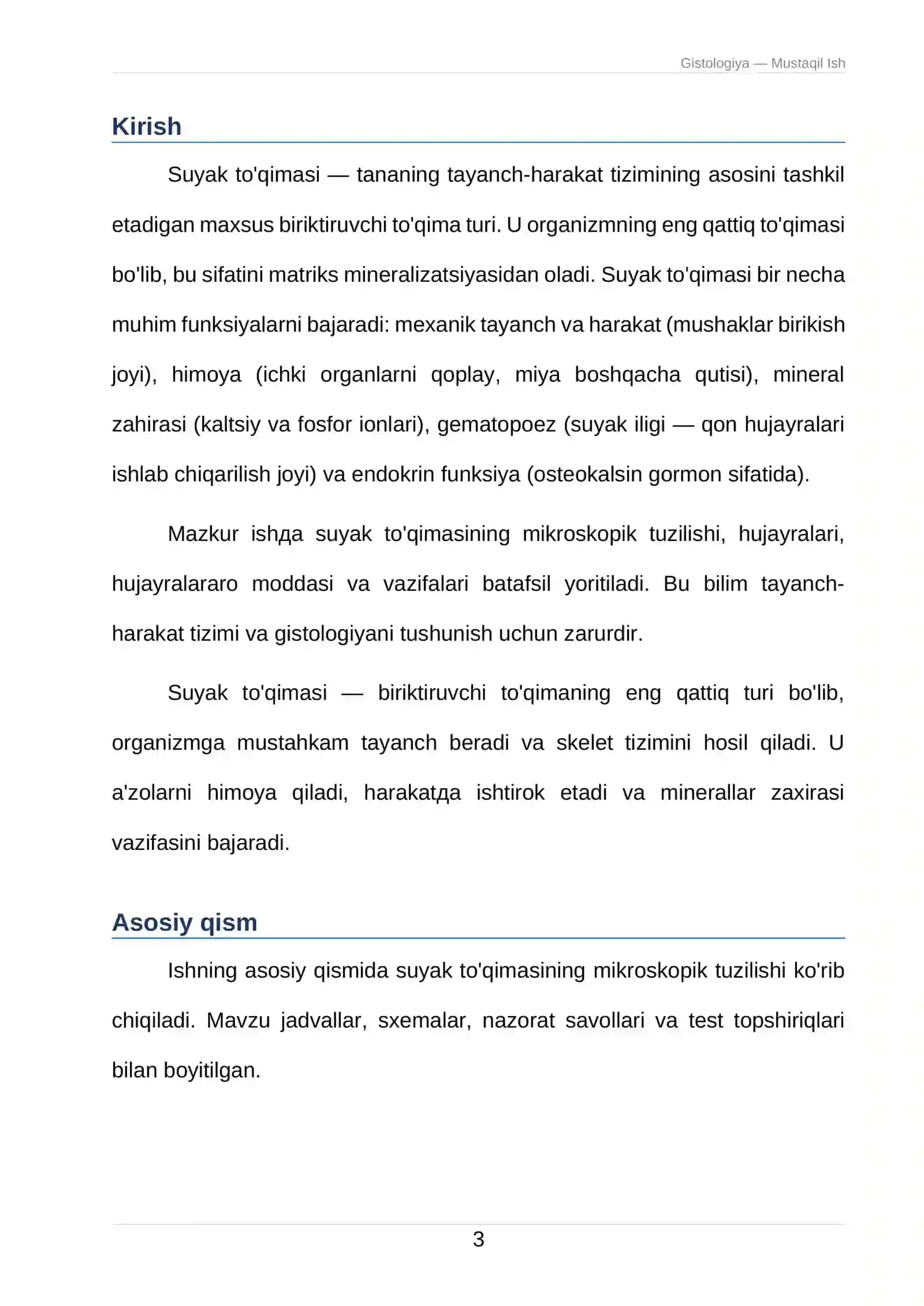 Suyak to'qimasining mikroskopik tuzilishi 3