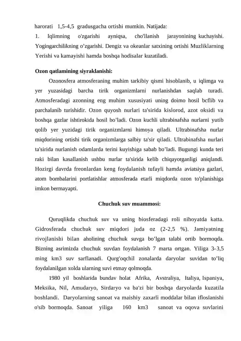 Hozirgi zamon ekologik muammolari 3
