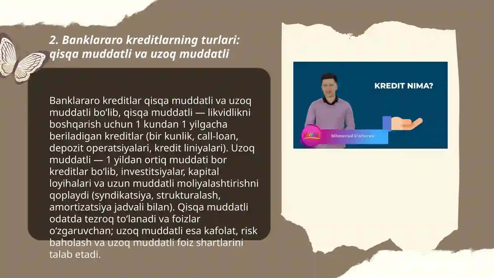 Kreditning kelb chiqiwi va mohiyati 3