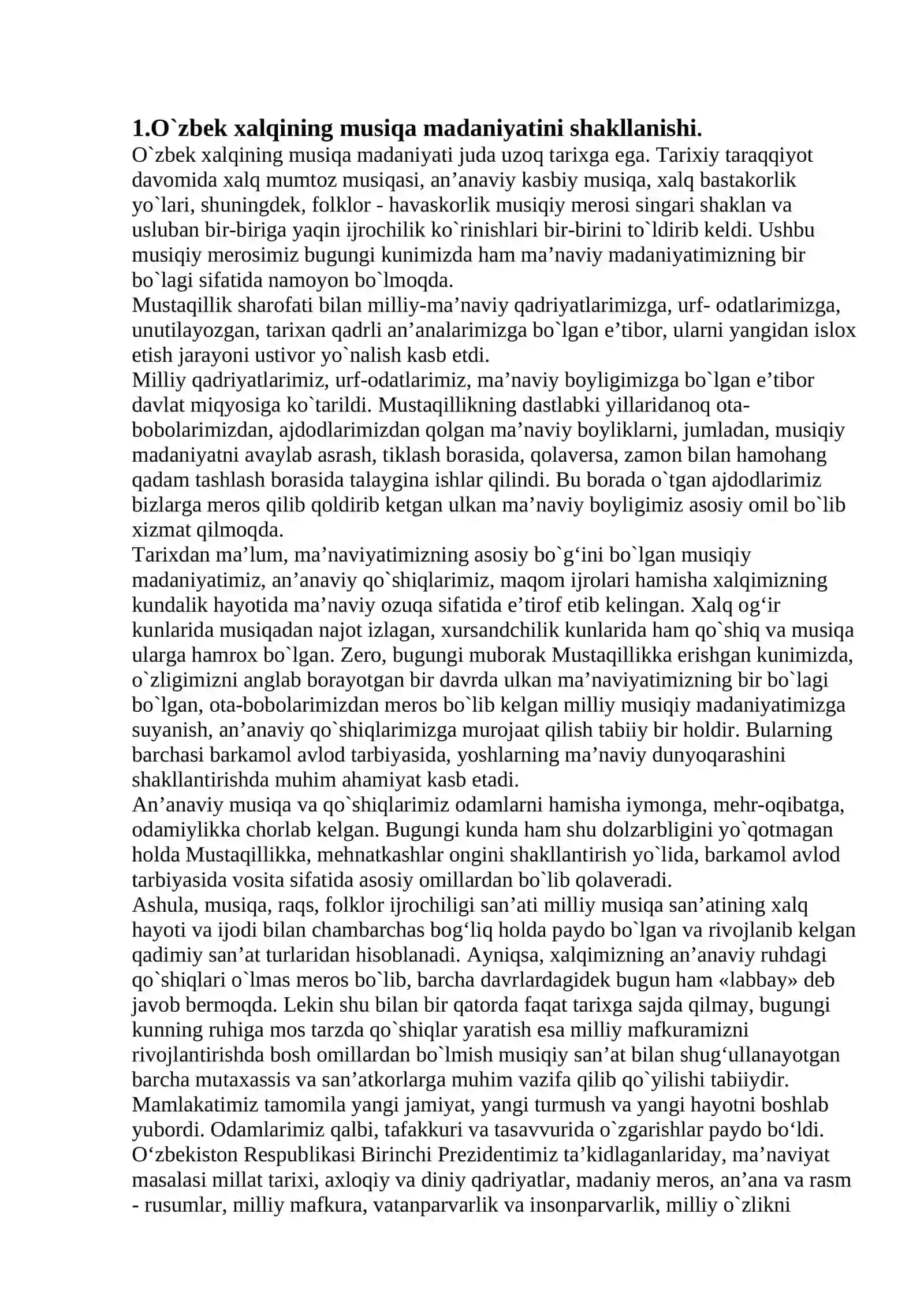 O’ZBEK XALQINING SHAKLLANISHI DAVRIDA MUSIQIY MADANIYAT 3