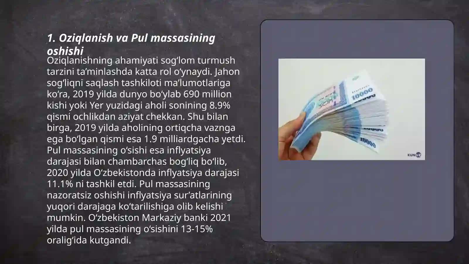 Pul massasini o’sish suratlarini nazorat qilish 3