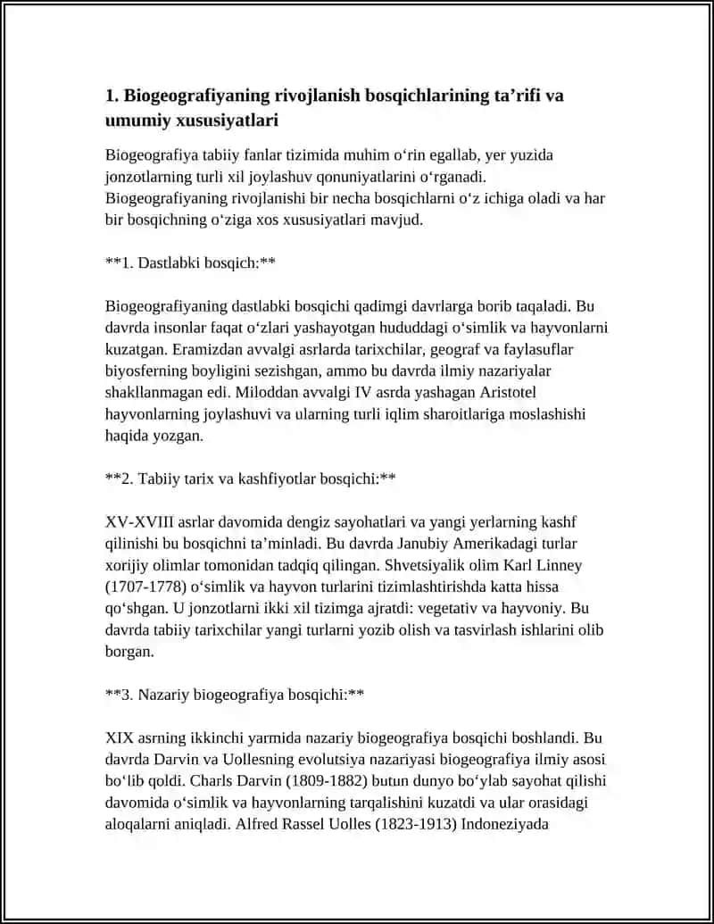 BIOGEGRAFYANI RIVOJLANISH BOSQICHLARI 3