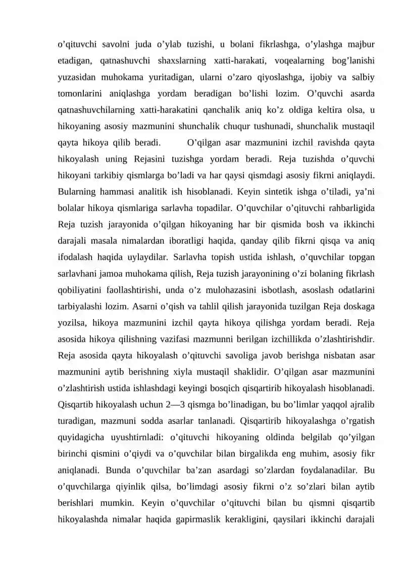 O’qish darslarida o’quvchilarning og’zaki nutqini o’stirish 3