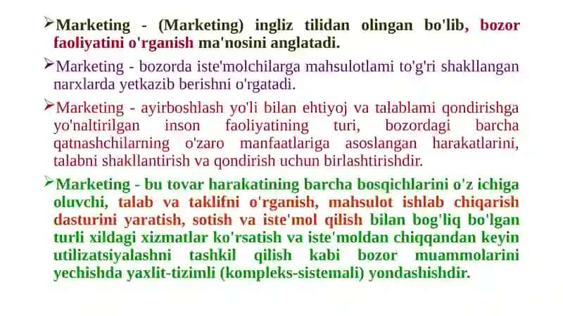 Sanoatkorxonalarida marketing 3