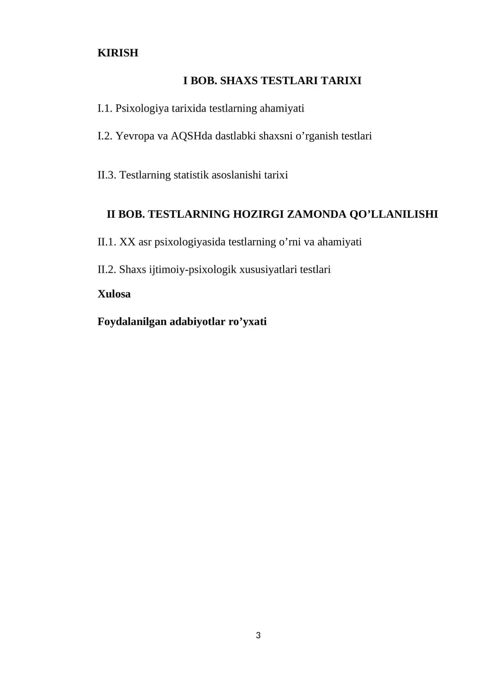 SHAXS TESTLARI TARIXI VA HOZIRGI ZAMONDA QO’LLANILISHI 3