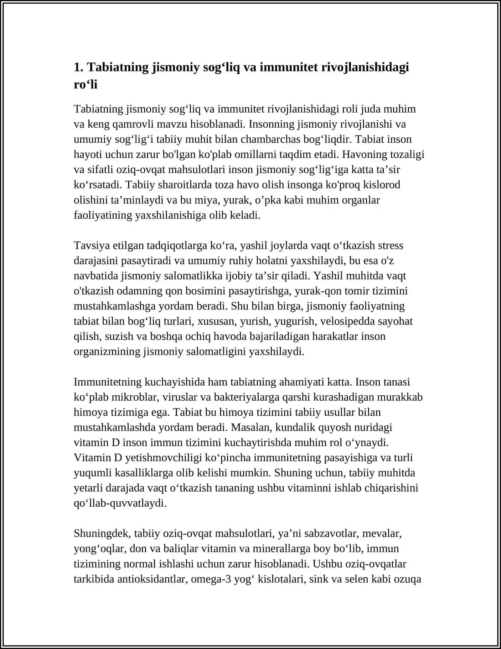 INSON RIVOJLANISHIDA TABIATNING ROʻLI 3