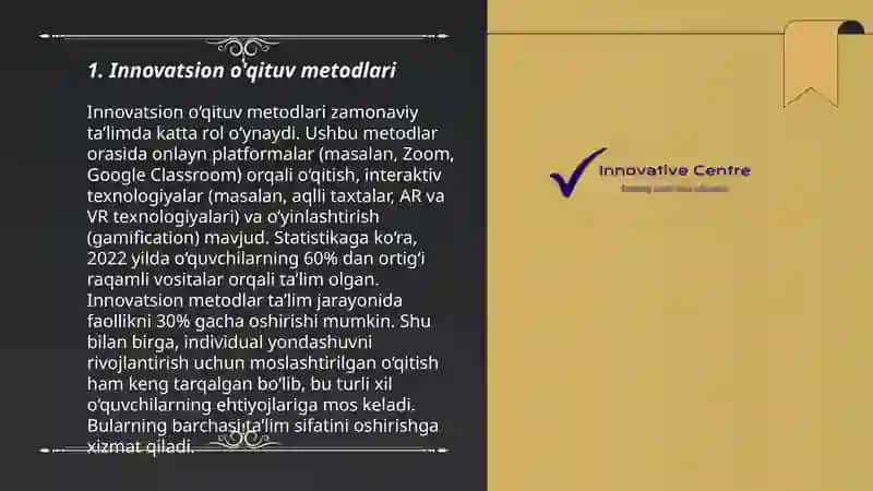 Innovatsion o'qituv metodlari 3