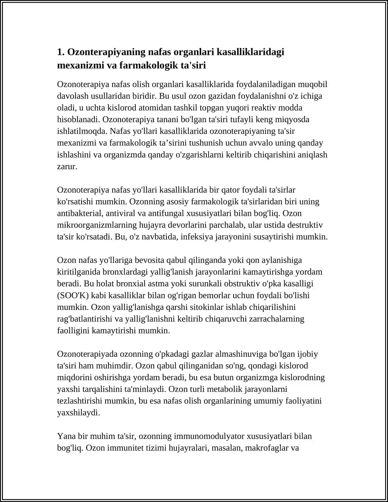 NAFAS ORGANLARI KASALLIKLARIDA DAVOLASHDA OZONTERAPIYA 3